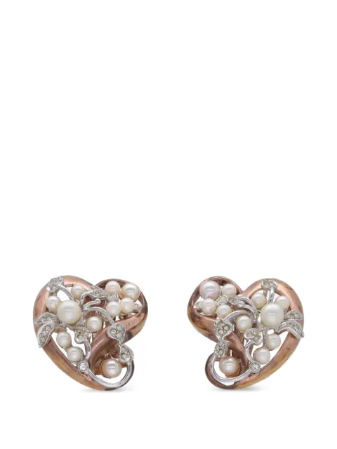 Vintage heart-shaped earrings Pink W1342633