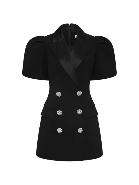 Rebecca Vallance Zendaya crystal-embellished puff-sleeve mini dress Black 26021847