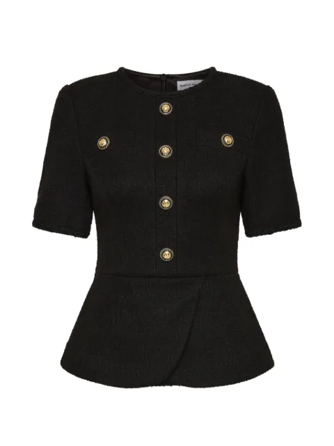 Rebecca Vallance Elvie bouclé peplum top Black 26022725