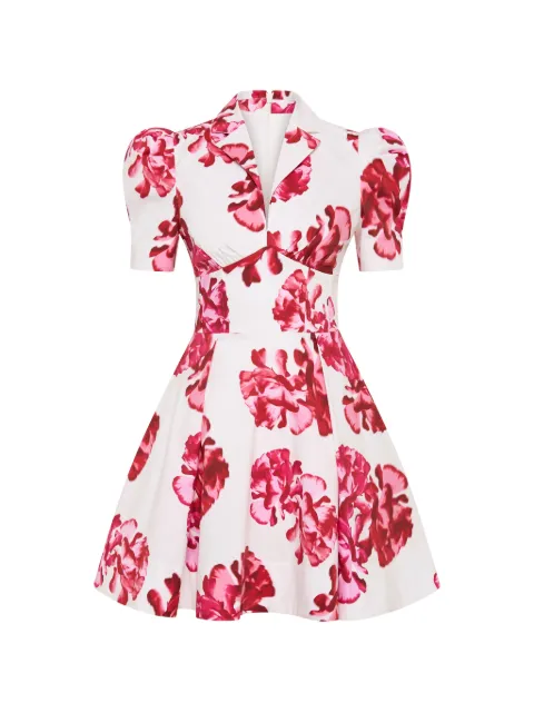 Rebecca Vallance floral-print puff-sleeve mini dress White 26021670
