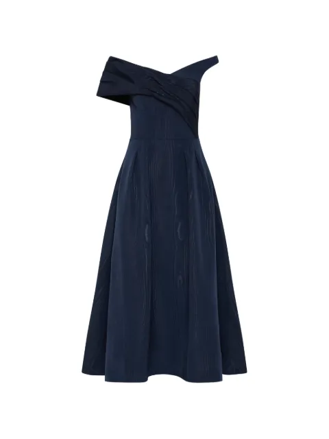 Rebecca Vallance pleated off-shoulder midi dress Blue 26021617