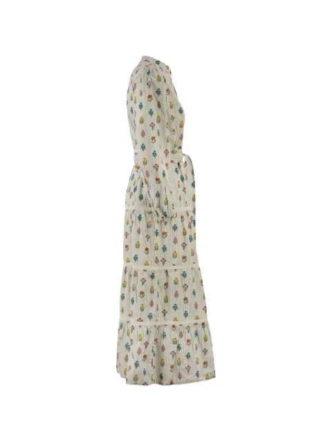 MC2 Saint Barth Mumbai floral-print midi dress Neutrals LEY000101842L