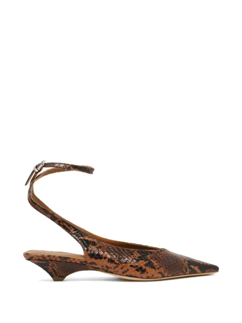 Vic Matie snakeskin-effect pointed-toe pumps Brown 1K5706DK20U030321