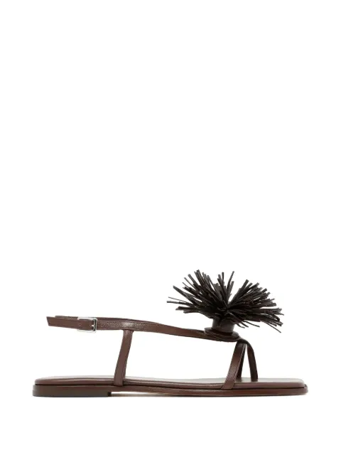 Vic Matie fringed-pom-pom flat sandals Brown 1K5200DG42H060