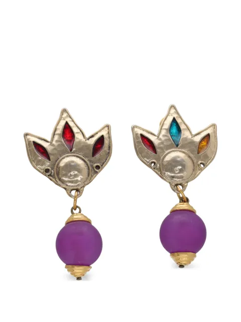 Vintage beaded drop earrings Gold W1342635