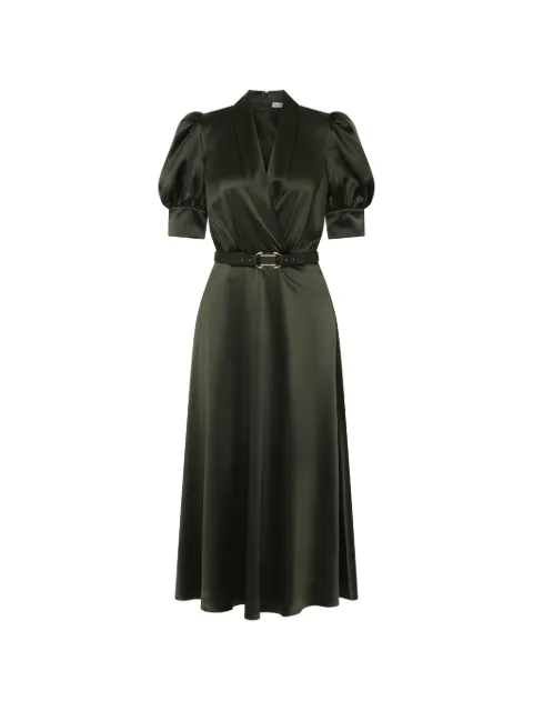 Rebecca Vallance Serene belted silk midi dress Green 26021667