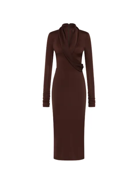 Rebecca Vallance Hazine long-sleeve midi dress Brown 26021043