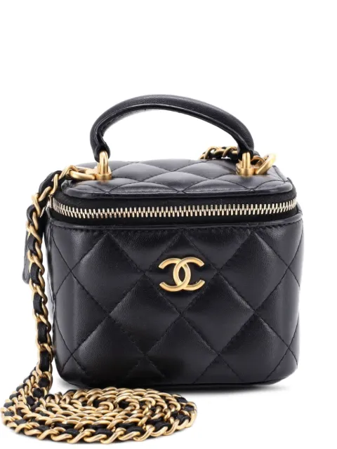 CHANEL Pre-Owned Classic Top Handle Vanity Case with Chain Quilted Lambskin Mini crossbody bag Black 04TV78MLBVOV8THD