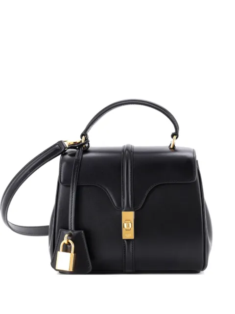 Celine Pre-Owned 16 Top Handle Bag Smooth Calfskin Mini satchel Black IXQ61OTDM93L4EOL