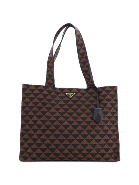 Prada Pre-Owned Symbole Shopper Jacquard Horizontal tote bag Brown IN0KLZIUJZJBJF8I