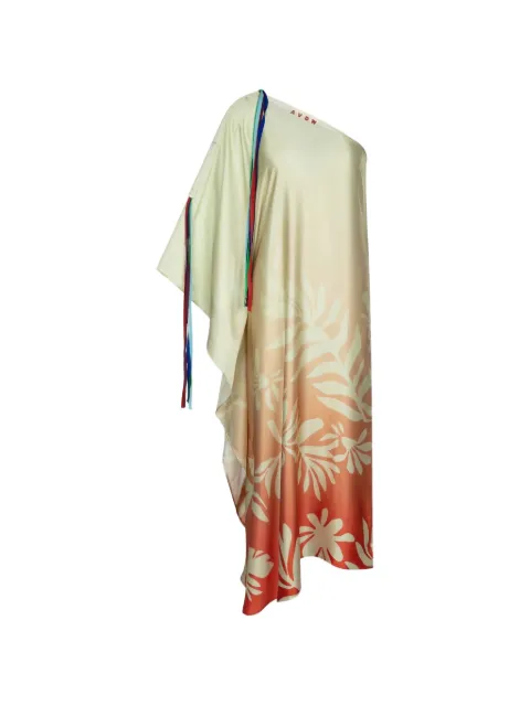AVDW one-shoulder ombre-effect maxi dress Green Z1071GREEN
