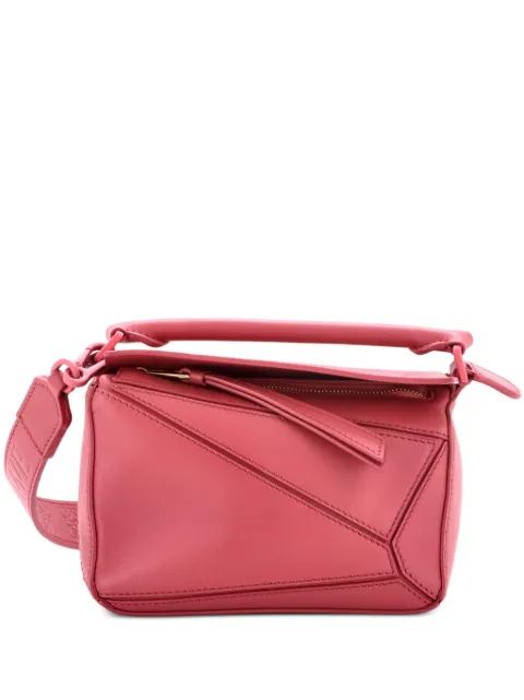 Loewe Pre-Owned Puzzle Bag Leather Mini crossbody bag Pink QEDO7FJEZNVBW6AO