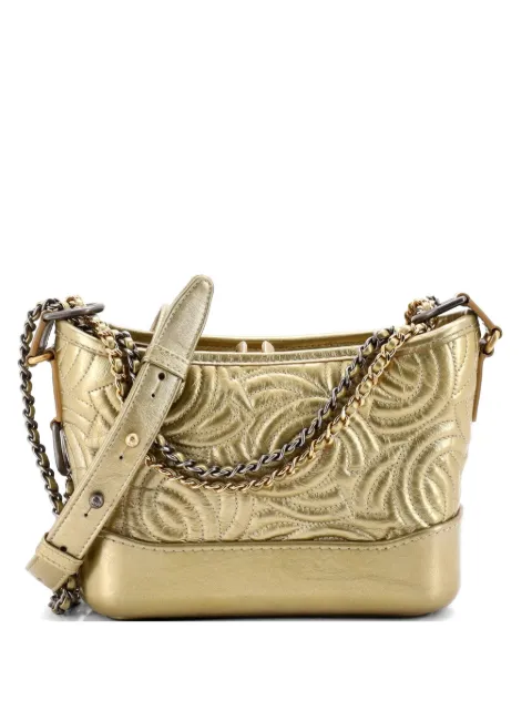 CHANEL Pre-Owned Gabrielle CC Stitched Calfskin Small hobo bag Gold MSWVE13X5OQCS599