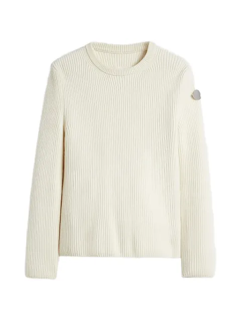 Jil Sander x Moncler ribbed-knit logo-patch sweater Neutrals J53GP0015J40355