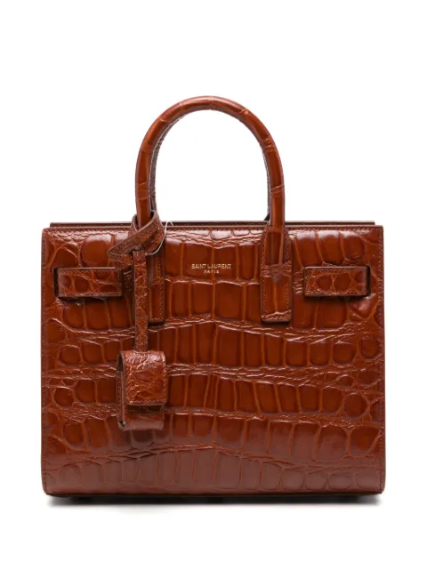 Saint Laurent Sac De Jour crocodile-embossed tote bag Brown 3987112US0W