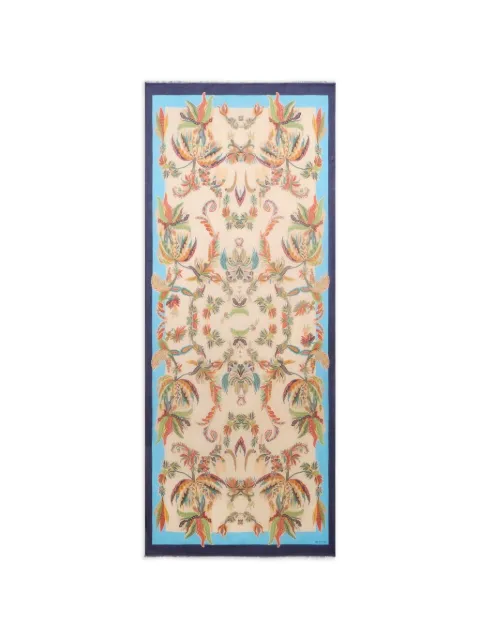 ETRO modal and cashmere scarf with paisley foliage motif Neutrals WATA0010AK18P