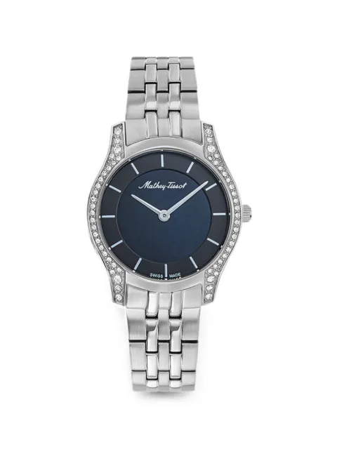 Mathey Tissot Tacy crystal-embellished 32mm watch Blue D949AQN