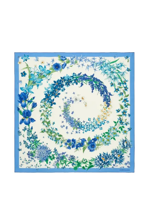Ferragamo floral-print silk scarf Neutrals 795192