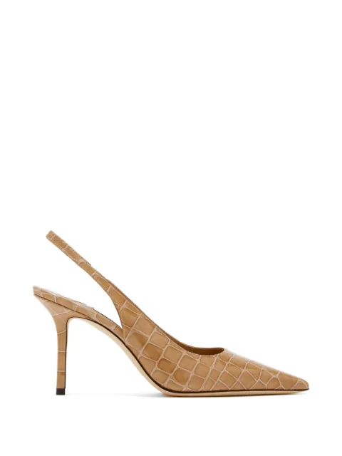 Jimmy Choo 85mm leather heeled pumps Neutrals J000181025
