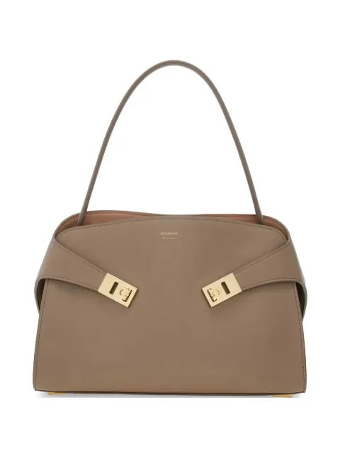 Ferragamo medium Hug Soft Gancini-buckle handbag Neutrals 795203