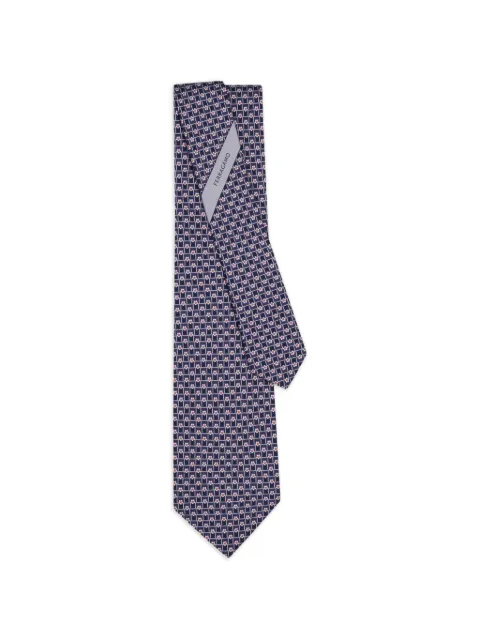 Ferragamo Tournament print silk tie Blue 795136