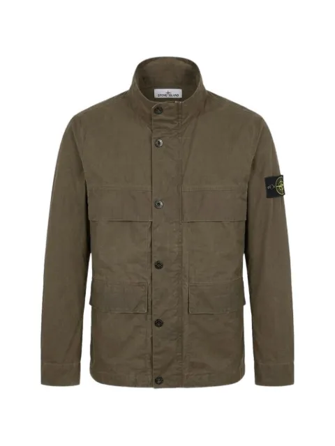 Stone Island 4100024 waxed pigment cotton tela jacket Brown L1S154100024S0290