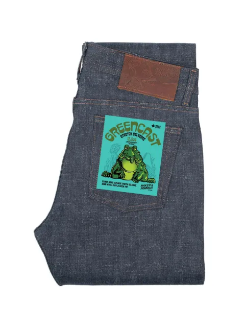 Naked and Famous Weird Guy Greencast Stretch Selvedge jeans Blue 101133803