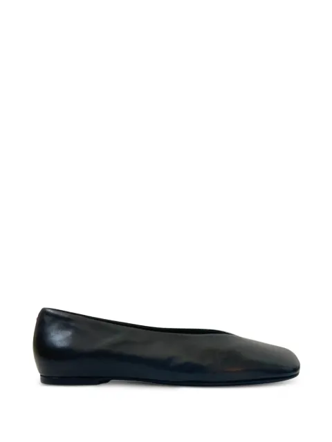 Halmanera square-toe leather ballet flats Black MONIC01
