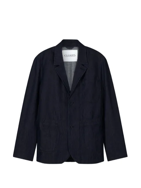 Closed notch-lapel patch-pocket denim jacket Blue C8741816A20
