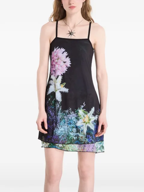 Desigual reversible floral-print layered mini dress Green 26SWVK304031