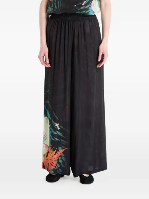 Desigual Tropical fluid palazzo pants Black 26SWPW522000