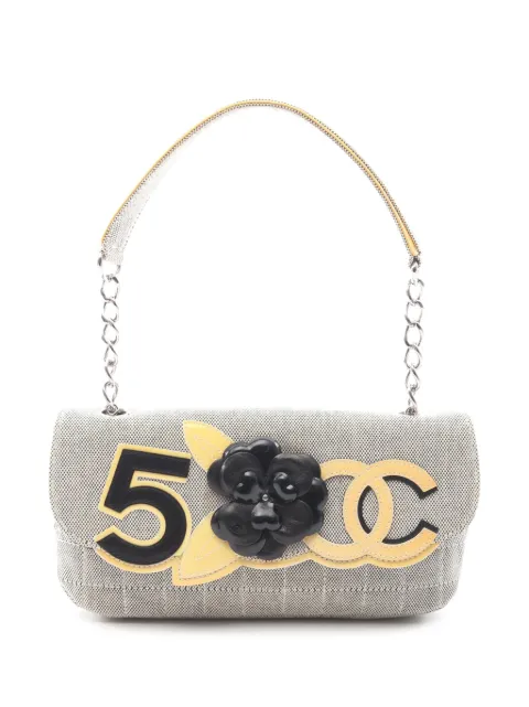 CHANEL Pre-Owned 2005-2006 Canvas CC Camellia No. 5 shoulder bag Grey NFDDLR6SPQFEE27A