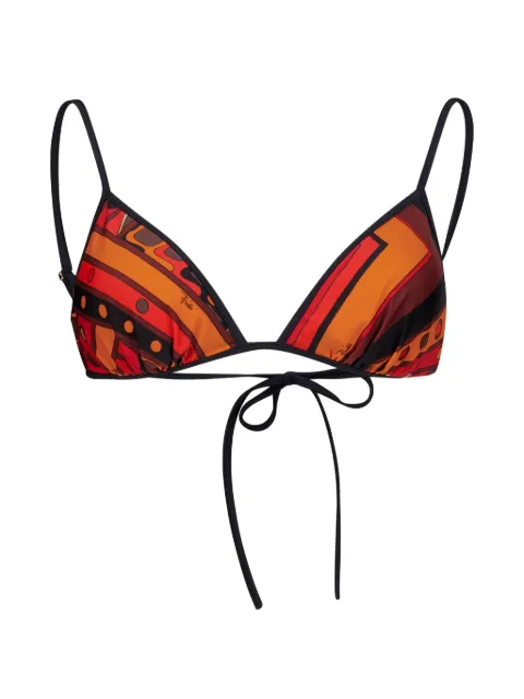 PUCCI Vivara print triangle bikini top Orange 6HMX046H895