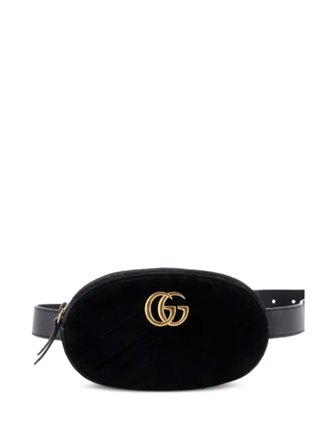 Gucci Pre-Owned GG Marmont Matelasse Velvet belt bag Black ECB4C1PJNOPU7G1F