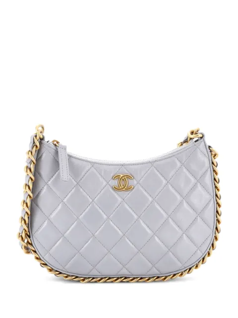 CHANEL Pre-Owned CC Chain Around Quilted Lambskin hobo bag Grey E5IAG9C3IKYIF6E5