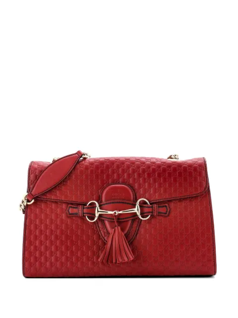 Gucci Pre-Owned Emily Chain Flap Bag Microguccissima Leather Medium shoulder bag Red O8A0TWNWJHY66H47