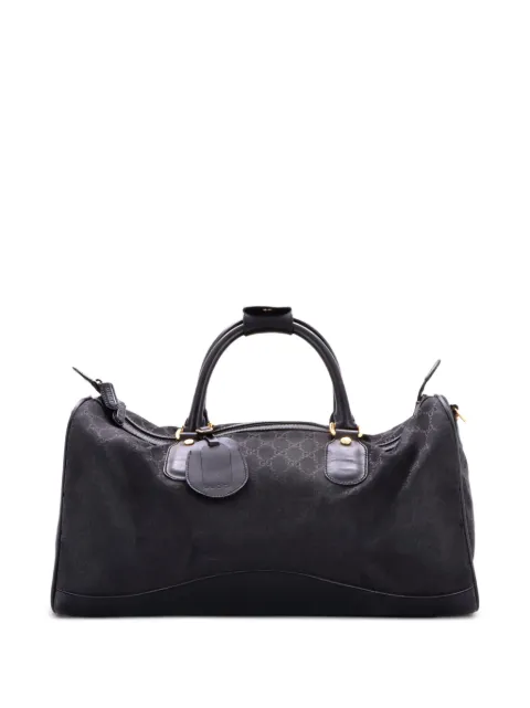 Gucci Pre-Owned Zip Duffle Bag Vintage Web Canvas XL travel bag Black 0ZXU0119HTNS16L1