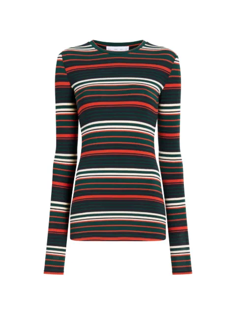 Proenza Schouler White Label Mae striped top Green WL2634671JYP077