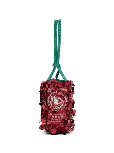 Anya Hindmarch Flying Goose sequin-embellished bucket bag Red 200981