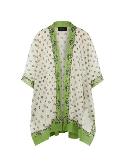 MARCCAIN floral-print open-front cape Neutrals AC1401M31