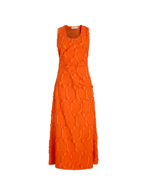 Proenza Schouler White Label Violeta frayed jacquard maxi dress Orange WL2633652AY222
