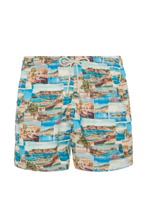MC2 Saint Barth Lighting Porto Cervo-print swim shorts Blue LIG0001
