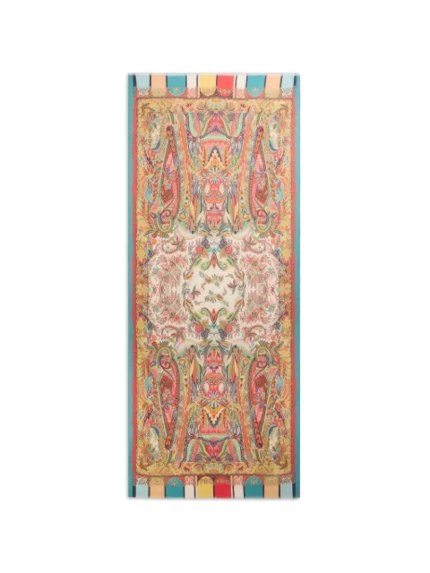 ETRO cashmere, silk and wool scarf with paisley foliage motif Orange WATA0010AK18M