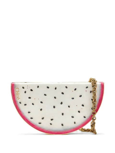 Chloé dragon-fruit chain-link clutch bag White CH26US755R78