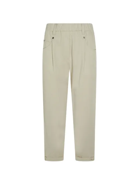 Brunello Cucinelli elasticated-waistband tapered trousers Neutrals MP126P8417C9815