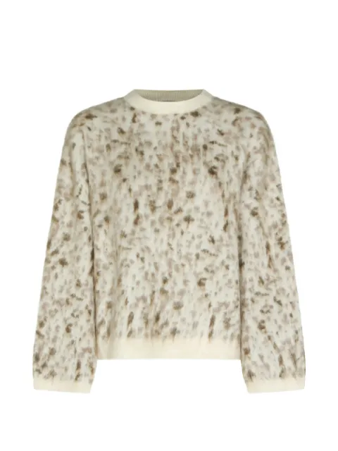 Brunello Cucinelli leopard-print mohair-blend sweater Neutrals M2I242500PCFI76