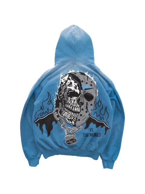 Warren Lotas Vs The World graphic-print hoodie Blue WL014