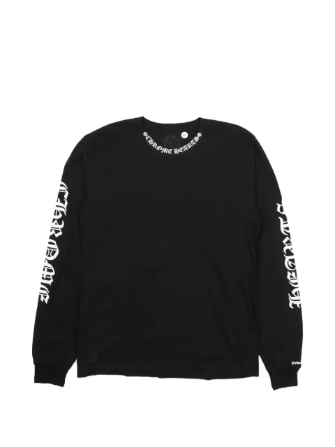 Chrome Hearts logo-print long-sleeve T-shirt Black CHRM1133