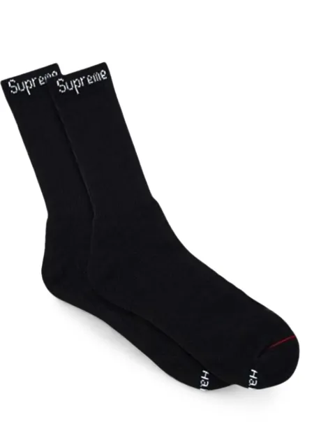 Supreme logo-print crew socks Black SU27443