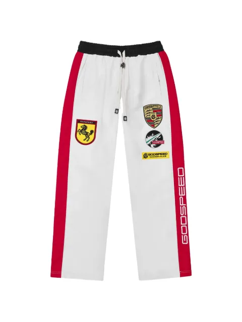 GODSPEED GRC side-stripe track pants White GS174